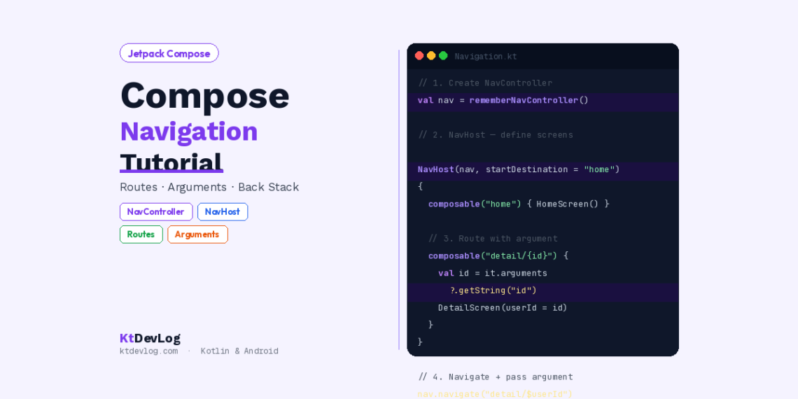 Jetpack Compose Navigation Tutorial: Pass Arguments Easily