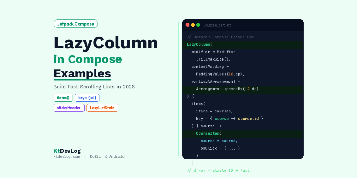 Jetpack Compose LazyColumn Example: Build Fast Scrolling Lists