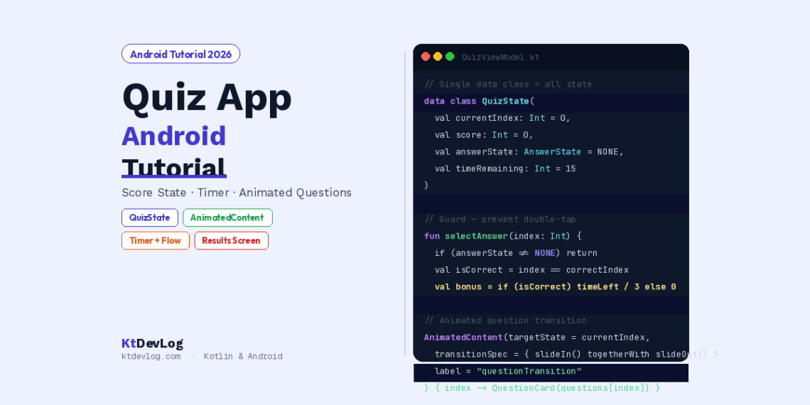 android quiz app tutorial