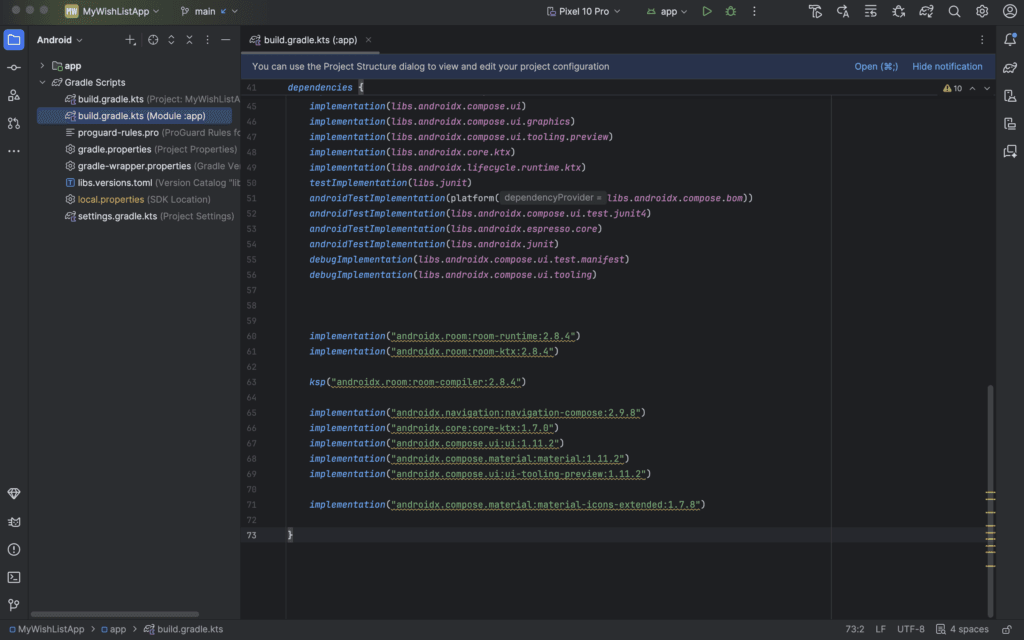 android studio gradle sync room database jetpack compose setup kotlin 2026