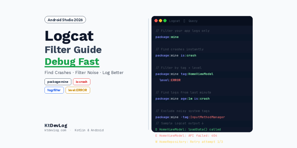 android studio logcat filter